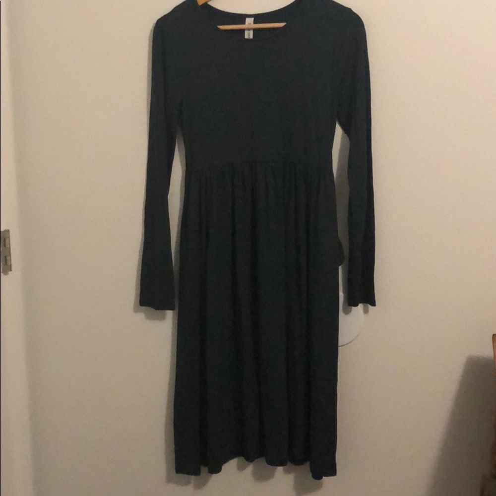 Empire waist long sleeved dress with pockets